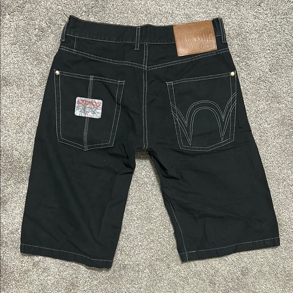 Vintage Edwin Baggy Black Jean Shorts - Picture 1 of 8